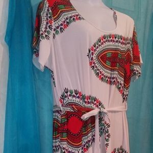 Dashiki midi dress plus size